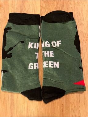 Men's 'King of the Green' Golf Novelty Crew Socks - Green